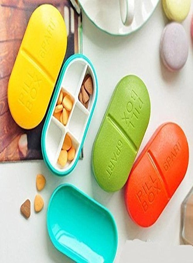 GION Travel Pill Organizer 6 Compartment Portable Pill Box Small Medicine Vitamin Storage Box with Compartments Pill Dispenser (1Pcs) - Image 3